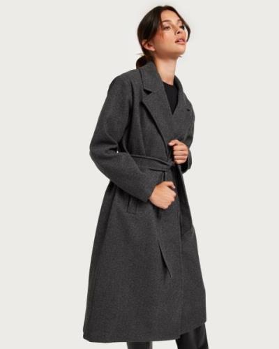 JDY - Grå - Jdyviola Long Coat W. Belt Otw Hab