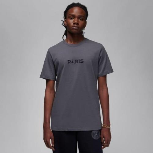 Paris Saint-Germain T-Skjorte Wordmark Jordan x PSG - Grå/Sort