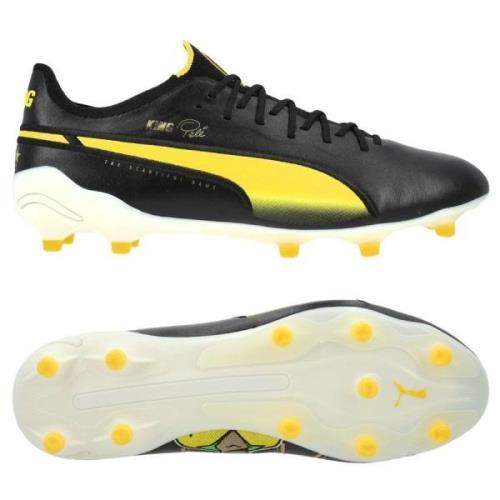 PUMA King Ultimate Pele FG/AG Legends - Sort/Hvit/Pele Yellow/PUMA Gol...