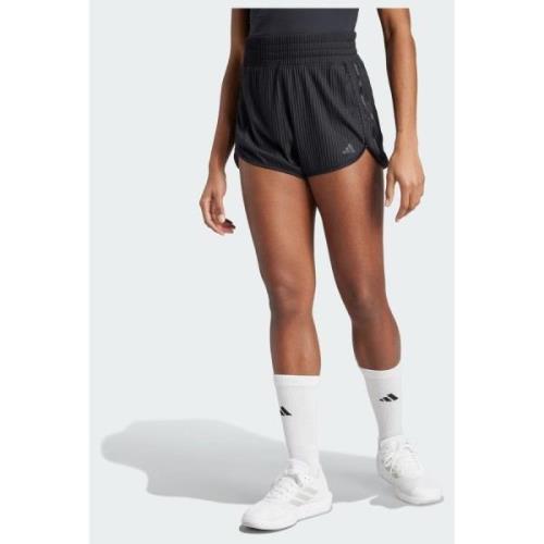 Adidas Pacer All Gym Seasonal Rib High-Rise Tonal 3-Stripes Shorts
