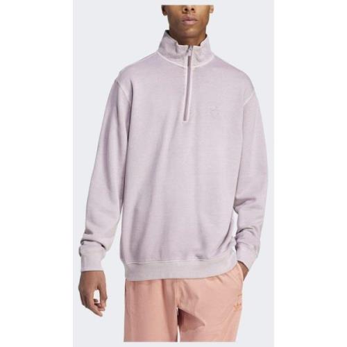 Adidas Original Trefoil Essentials+ Dye Half Zip Crew Sweatshirt