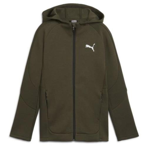 PUMA Hettegenser Evostripe Full Zip - Mørkegrønn Barn