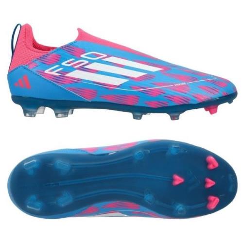 adidas F50 League Laceless FG/AG Reemergence - Blå/Hvit/Rosa Barn