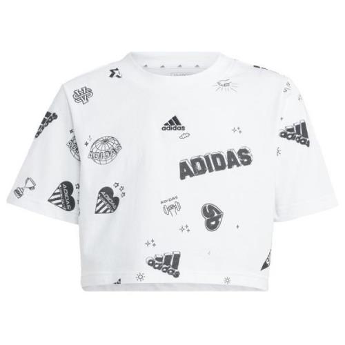 Adidas Brand Love Allover Print Crop Tee Kids