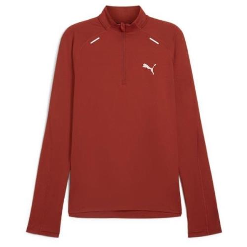 RUN CLOUDSPUN 1/4 ZIP Mars Red